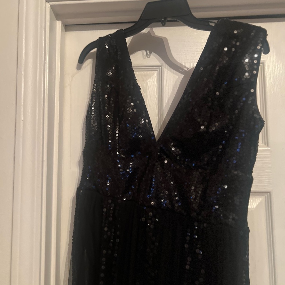 VENUS Black Sequin Maxi Dress